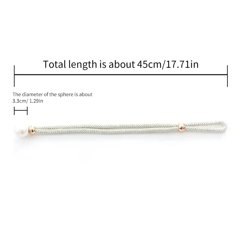 2pcs Pearl Curtain Tiebacks, Curtain Pearl Tiebacks, Decorative Fixings, Rope Curtain Tiebacks No Punch Adjustable Pull-outs