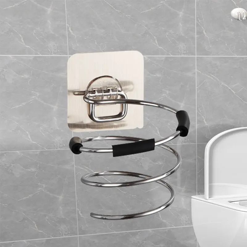 Wall Mounted Spiral Rack Organizer Hair Straightener Dryer Holder Storage Rack For Bathroom Organizer Storage Box Shelf