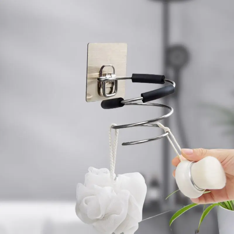 Wall Mounted Spiral Rack Organizer Hair Straightener Dryer Holder Storage Rack For Bathroom Organizer Storage Box Shelf