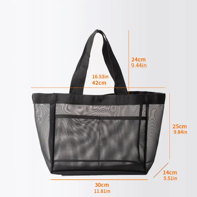 Mesh Handbag With Large Capacity Nylon Mesh Storage Bag, Shopping Bag, Outdoor Portable Shoulder Bag