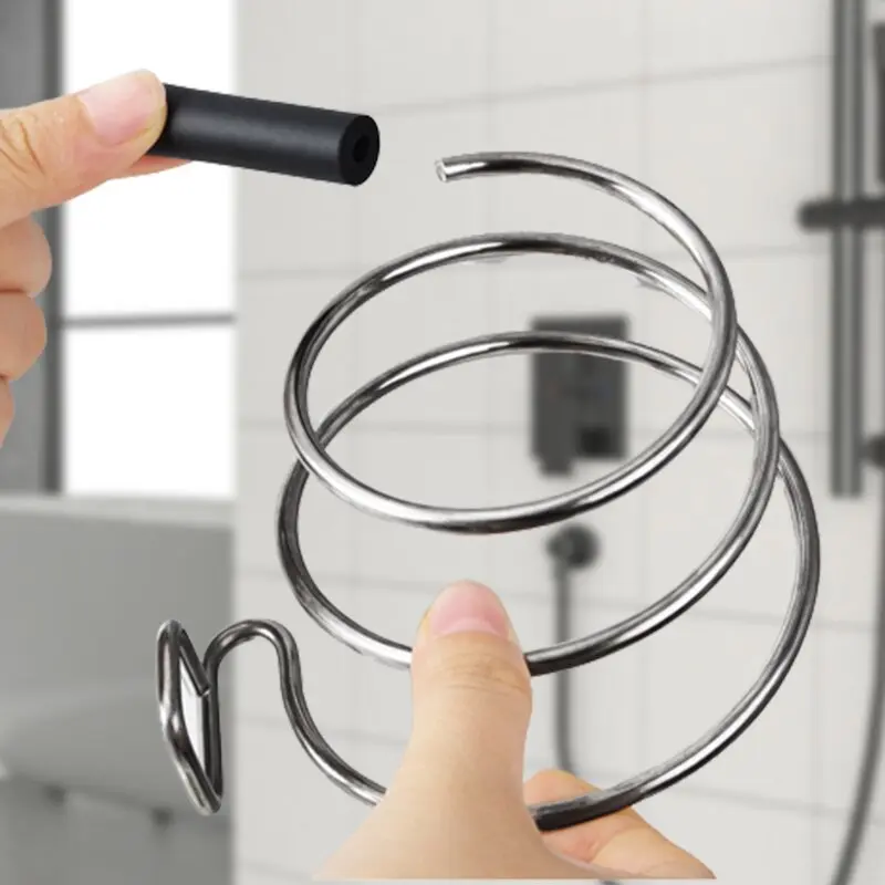 Wall Mounted Spiral Rack Organizer Hair Straightener Dryer Holder Storage Rack For Bathroom Organizer Storage Box Shelf