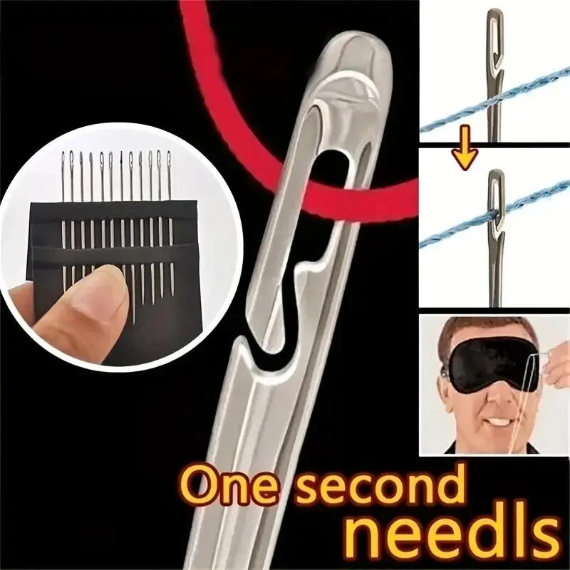 30 PCs Elderly No Thread Hand Sewing Needle, Home Hand Sewing Quilt Clothes, Cross Stitch No Thread Needle, DIY Hand Sewing