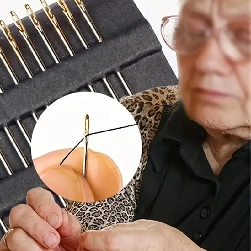 30 PCs Elderly No Thread Hand Sewing Needle, Home Hand Sewing Quilt Clothes, Cross Stitch No Thread Needle, DIY Hand Sewing
