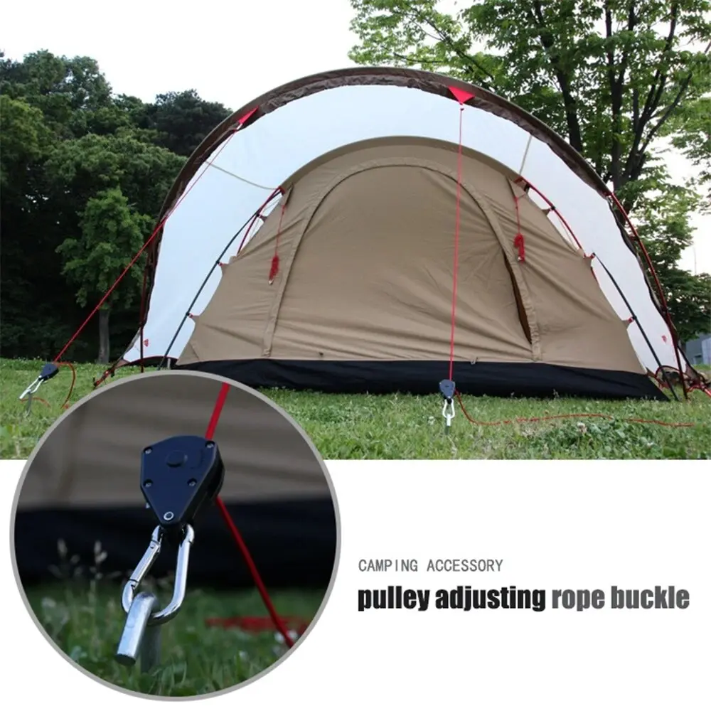 5m Adjustable 8inch Lanyard Hanging for Outdoors Camping Grow Plant Lamp Rope Ratchet Hanger Pulley Lifting Pulley Hook