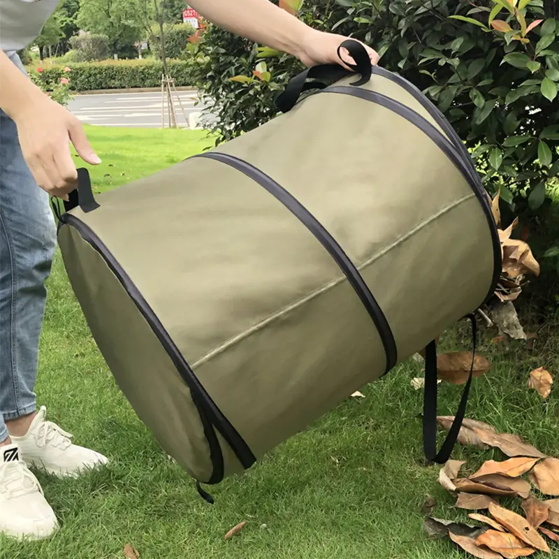 Garbage Storage Trash Bag Portable Collapsible Pop Up Garden Leaf Trash Can Flowers And For Garden Camping Grass Bin