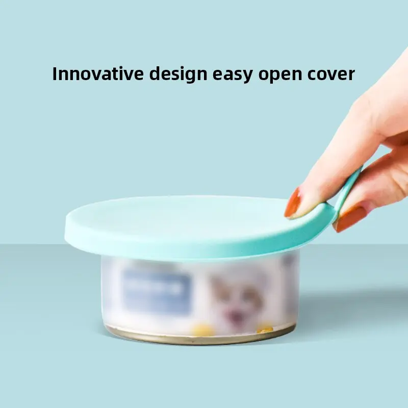 Pet Can Lid Food Storage Reusable Universal Silicone Preservation Sealing Lids Dog Cat Feeding Spoon Pet Feeding Supplies