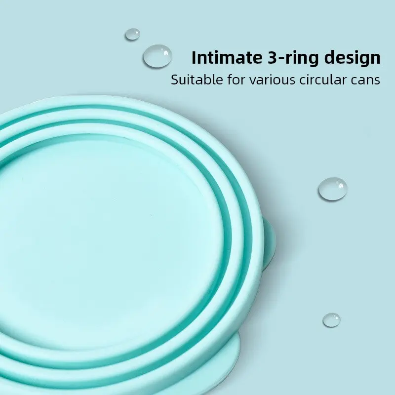 Pet Can Lid Food Storage Reusable Universal Silicone Preservation Sealing Lids Dog Cat Feeding Spoon Pet Feeding Supplies