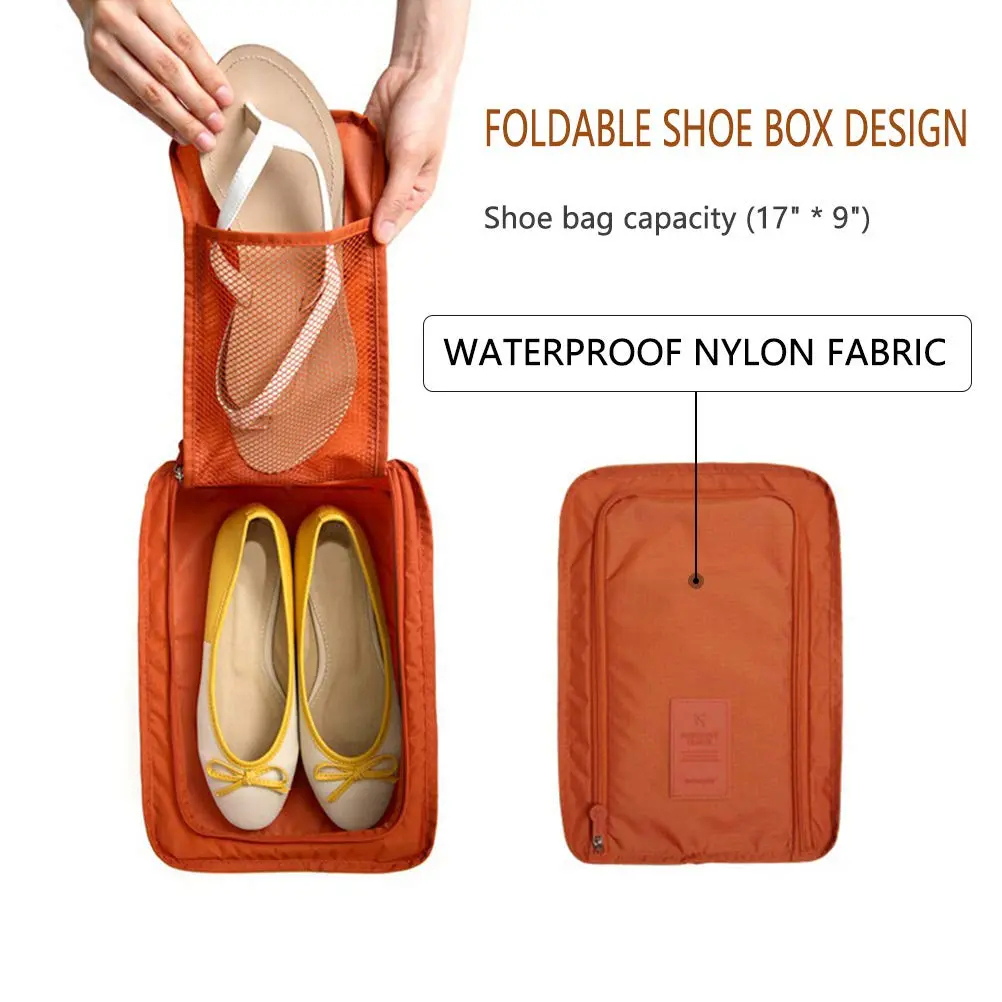5 Pcs Travel Shoe Bags Portable Holds Multifunction Waterproof Folding Storage High Capacity Shoe Pouch Organizer