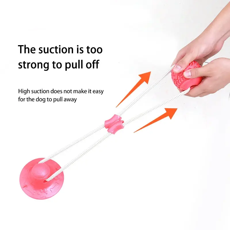 Dog Toys TPR Ball Teeth Grinding Cleaning Teeth Pet Play Suction Cup Elastic Pull Rope Chew Toy Dog Supplies