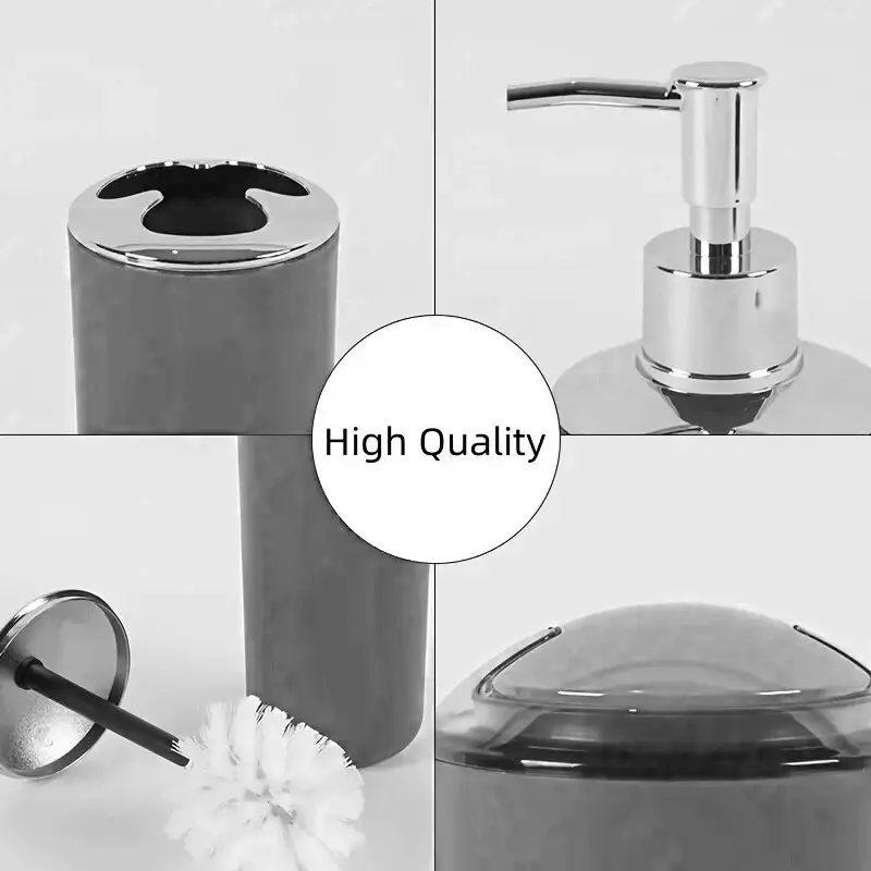Bathroom Supplies 6pcs/Set of Toothbrush Holder Soap Box Toilet Brush Bathroom Storage Bathroom Wash Set Washable