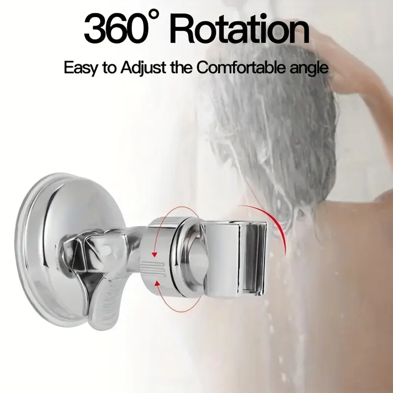 Shower Holder 360°Adjustable Self-adhesive Shower Head Stand Bracket, Suction Cup Shower Head Holder Bathroom Accessories