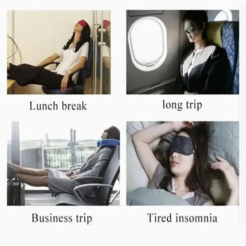 2pcs Simulation Silk Blackout Eye Mask Breathable Travel Lunchtime Satin Eye Mask Sleep Sleep Eye Mask