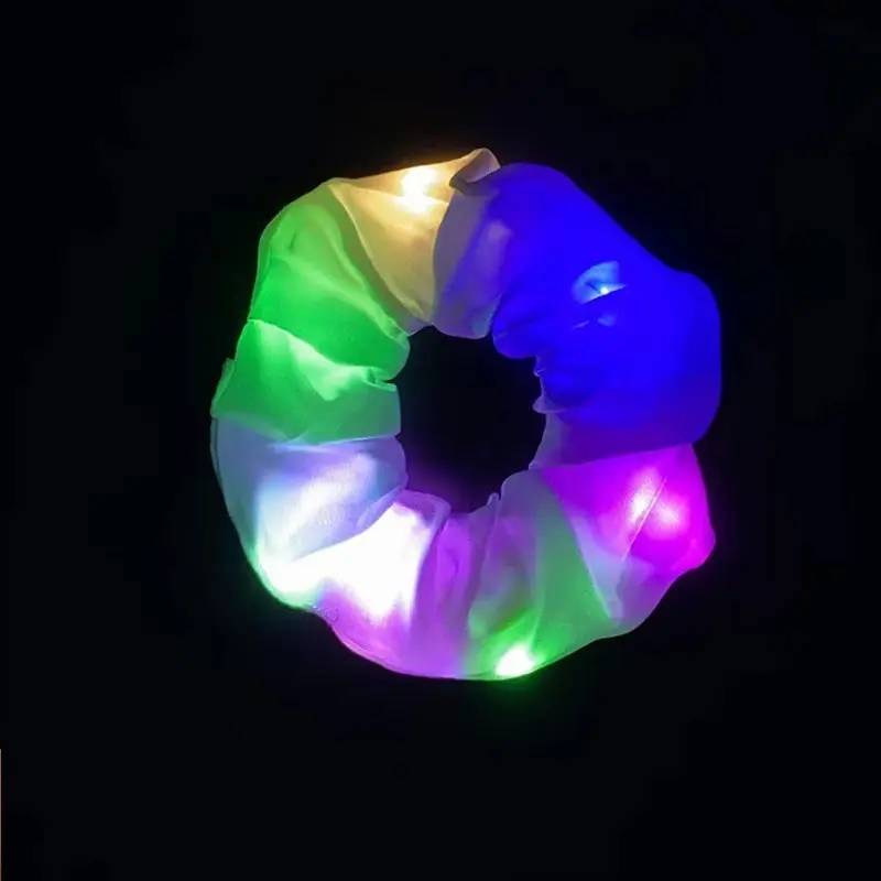 LED Glow-in-the-dark Large Sausage Headband Girl's Ponytail Headpiece Glow-in-the-dark Hair Accessories for Fancy Ideas