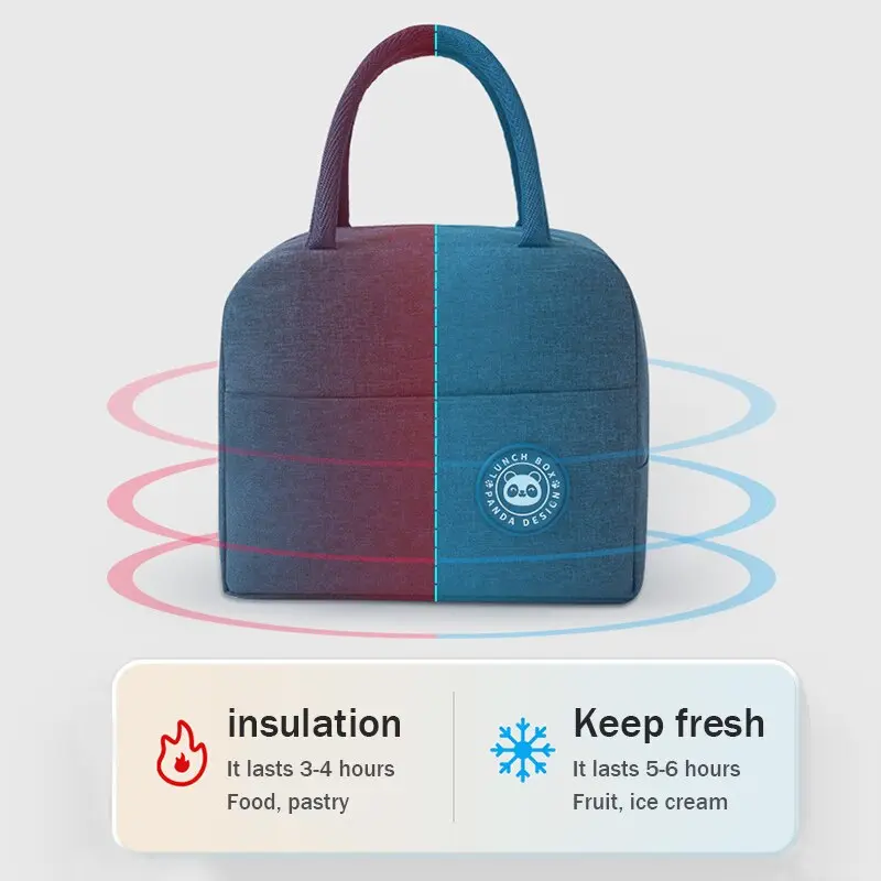 Insulated Lunch Bag Women Kids Cooler Bag Thermal Bag Portable Ice Pack Tote Canvas Food Container Food Picnic Bags