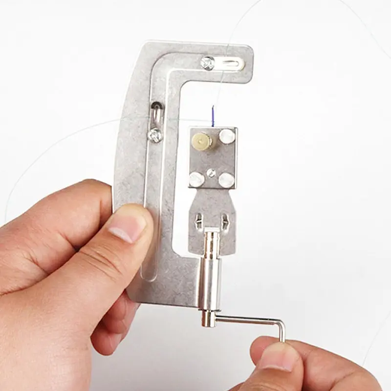 Fishhook Line Knotter Portable Semi Automatic Fishing Hook Stainless Steel Fast Tying Tackle Double Hooks Fishing Accessories