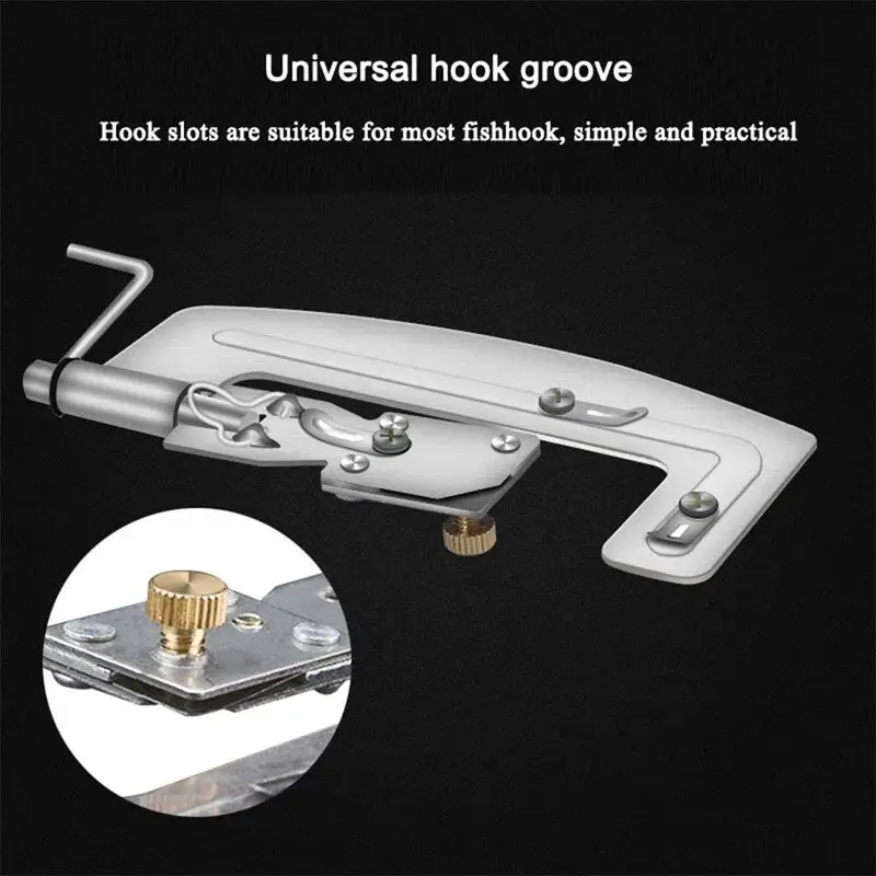 Fishhook Line Knotter Portable Semi Automatic Fishing Hook Stainless Steel Fast Tying Tackle Double Hooks Fishing Accessories