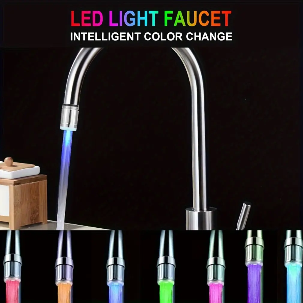 Temperature Sensitive Gradient LED Faucet Light Water Stream Color Changing Faucet Tap Sink Faucet For Kitchen And Bathroom