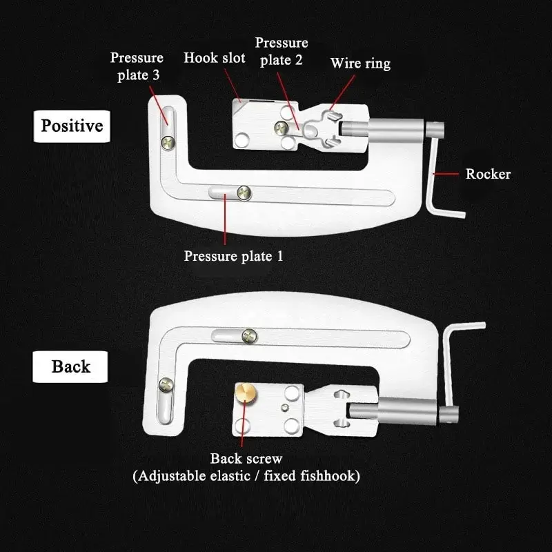 Fishhook Line Knotter Portable Semi Automatic Fishing Hook Stainless Steel Fast Tying Tackle Double Hooks Fishing Accessories
