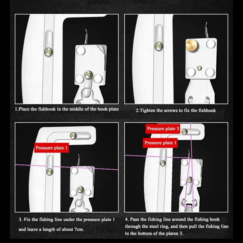 Fishhook Line Knotter Portable Semi Automatic Fishing Hook Stainless Steel Fast Tying Tackle Double Hooks Fishing Accessories