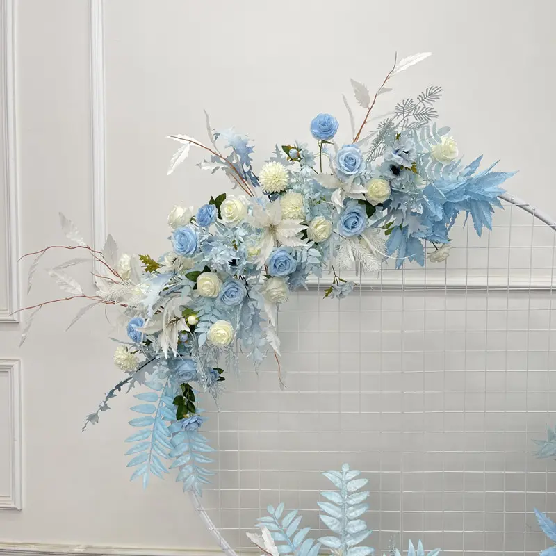 Wedding Flower Simulation Artificia Silk Flowers Arch Round Pavilion Art Window Decoration Wedding Props T Stage Leaf Hanging