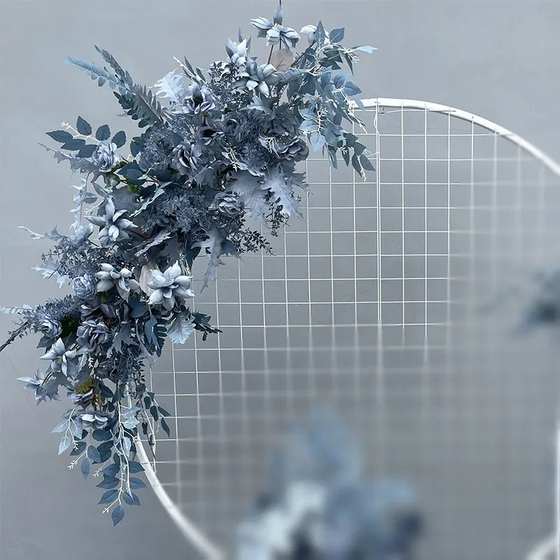 Wedding Flower Simulation Artificia Silk Flowers Arch Round Pavilion Art Window Decoration Wedding Props T Stage Leaf Hanging