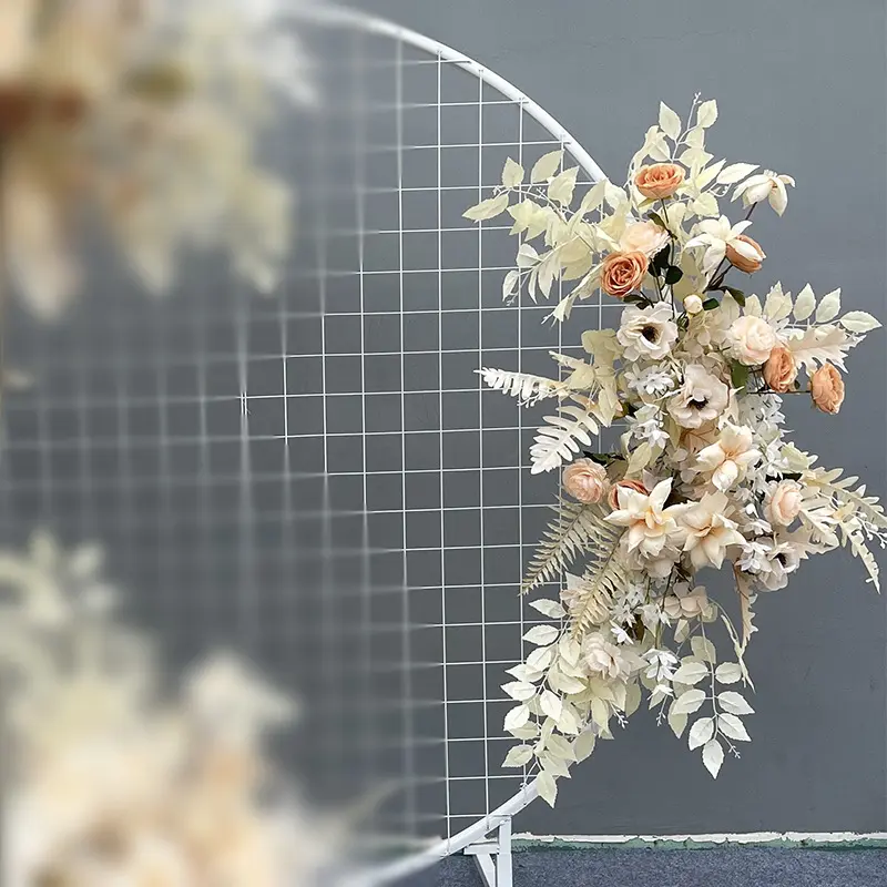 Wedding Flower Simulation Artificia Silk Flowers Arch Round Pavilion Art Window Decoration Wedding Props T Stage Leaf Hanging