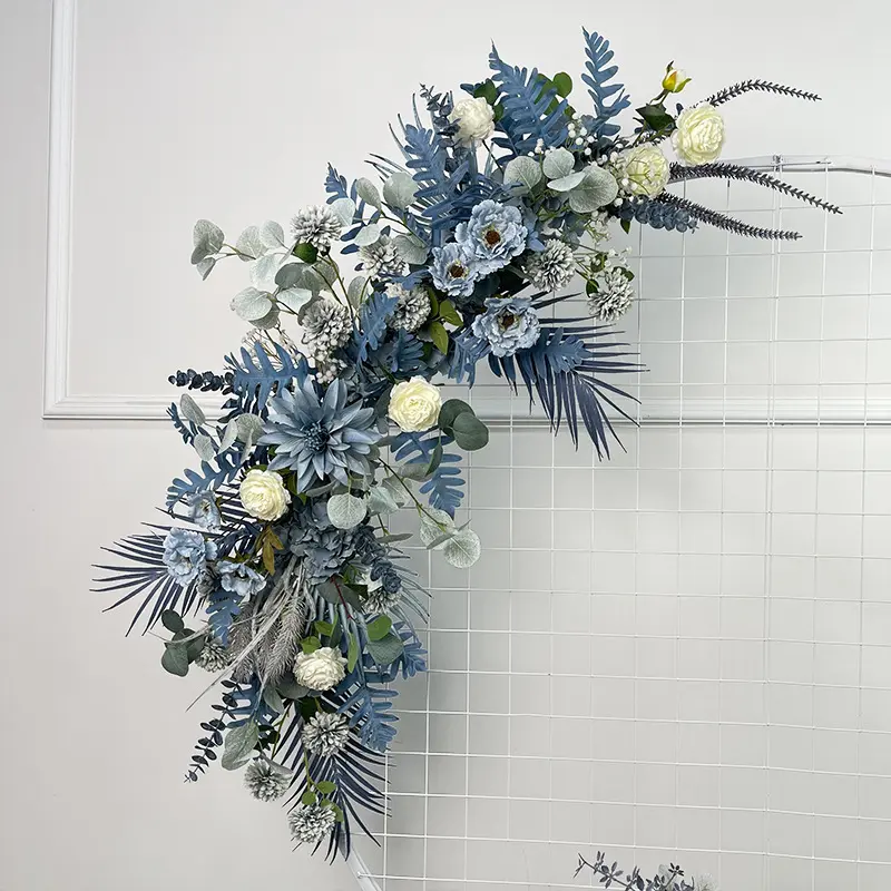 Wedding Flower Simulation Artificia Silk Flowers Arch Round Pavilion Art Window Decoration Wedding Props T Stage Leaf Hanging