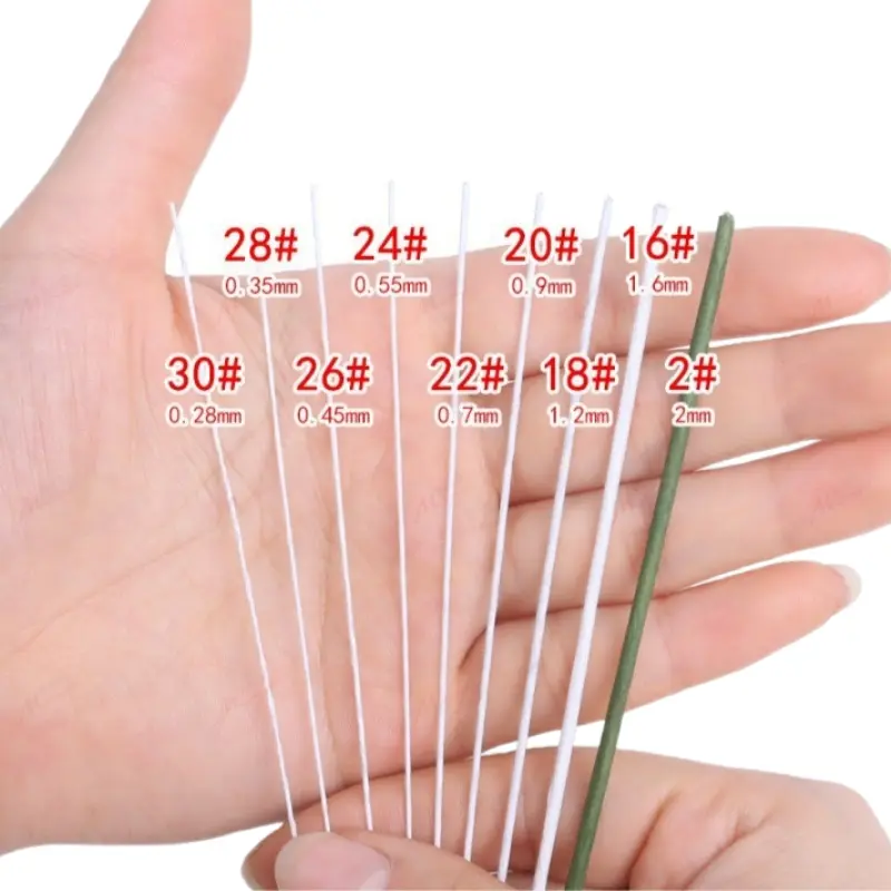 20Pcs 0.45mm/0.9mm Diameter  Floral Wire High Quality Paper Covered Artificial BranchesIron Wire For DIY/nylon Flower Accessory