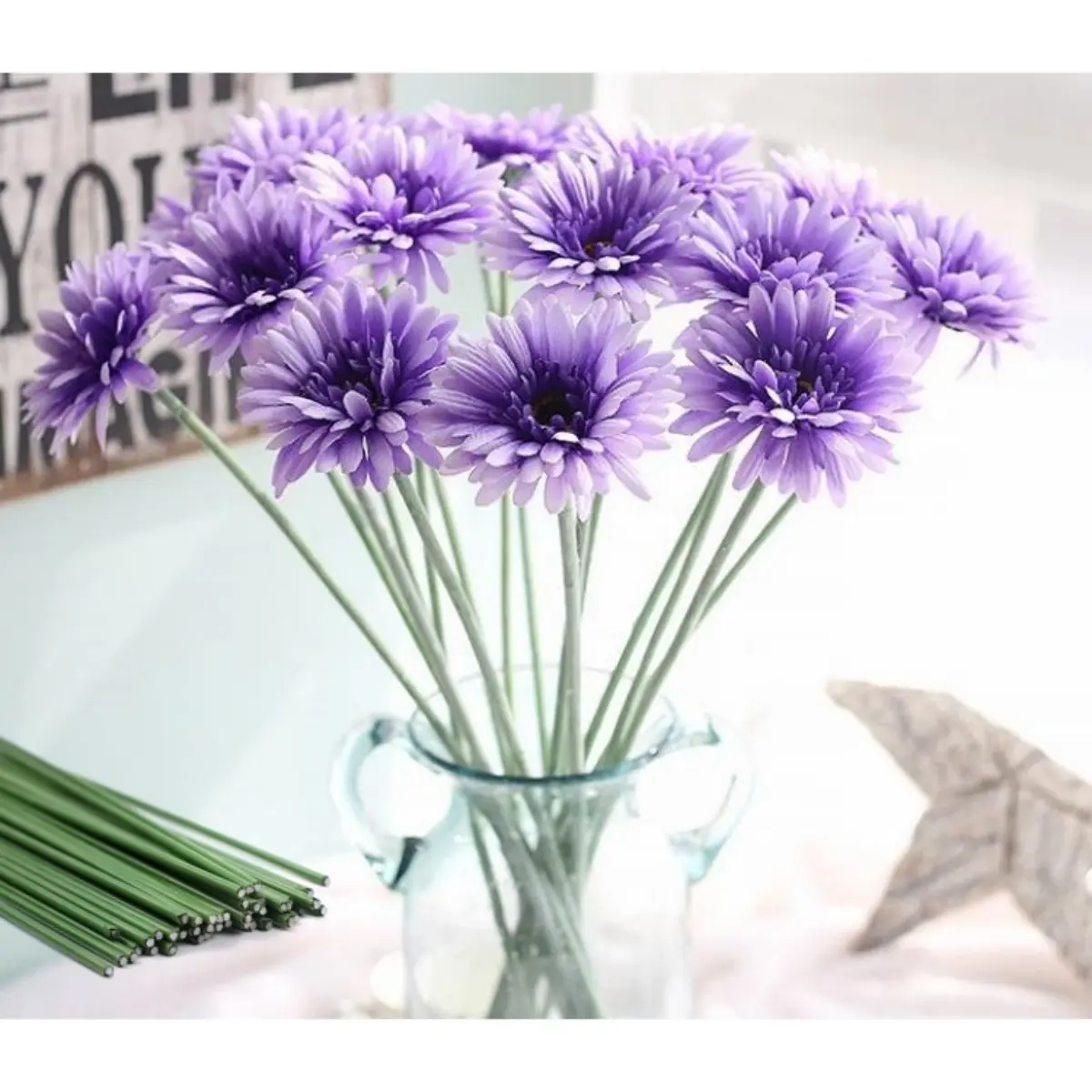 20Pcs 0.45mm/0.9mm Diameter  Floral Wire High Quality Paper Covered Artificial BranchesIron Wire For DIY/nylon Flower Accessory