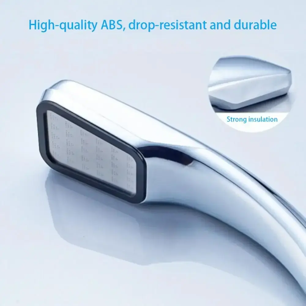 300-hole supercharged shower head set, large water output shower head, hand-held electroplated square shower head
