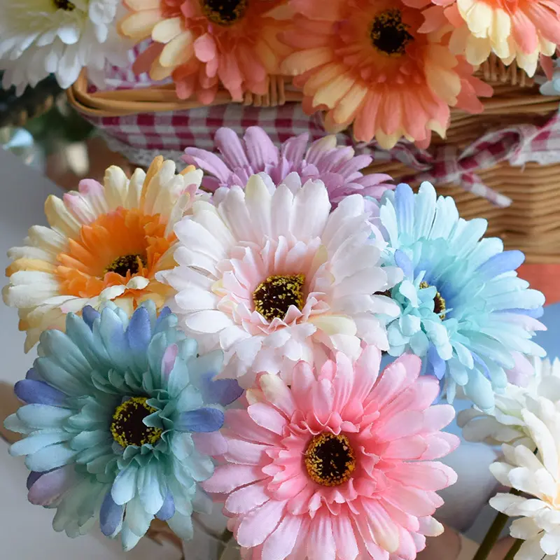 1pc/3pc/6pc Artificial Silk Gerbera Flowers Wedding Home verandahs Table Decor Fake Daisy Chrysanthemum Party Home Decoration