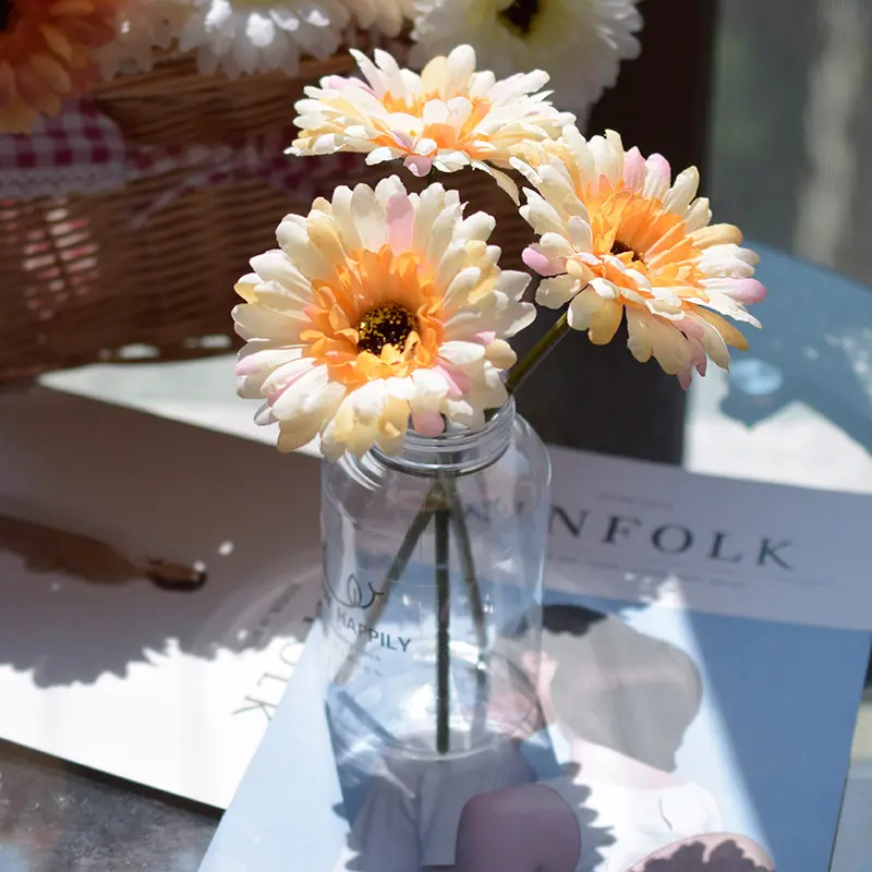 1pc/3pc/6pc Artificial Silk Gerbera Flowers Wedding Home verandahs Table Decor Fake Daisy Chrysanthemum Party Home Decoration