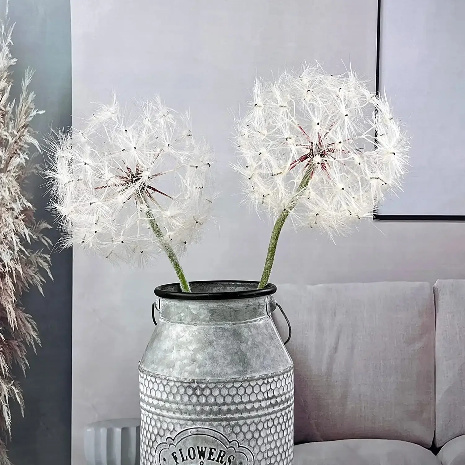 (2 Pcs)Artificial Dandelion Flower, Giant Faux Dandelion Flowers Artificial Dandelion Flowers for Home Decoration