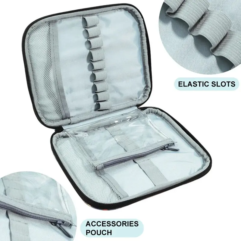 Floral Hand Knitting Kit, Crochet Hook Zip Waterproof Storage Bag, DIY Printing Storage Bag, Jumper Needle Set Storage Bag