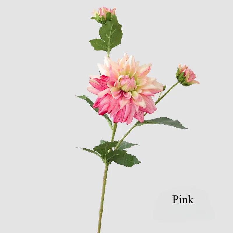 65CM Single 3-head Dahlia Artificial Flower Nordic Wedding Decoration Road Guide Home Interior Decoration Photography Props