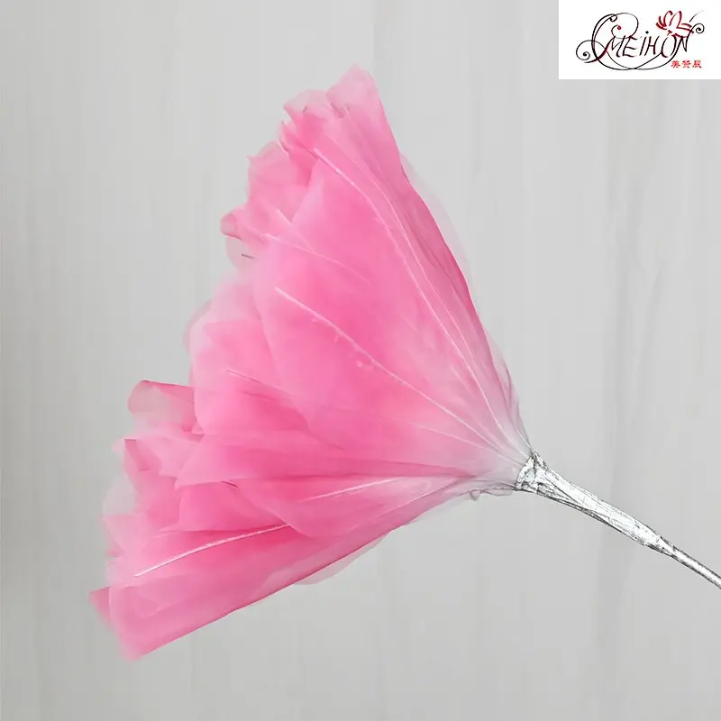 Artificial realistic Silk Poppy Pink Large Flower Head Home Party Decoration Layered Fluffy Petals Floor Display Fake Flowers 