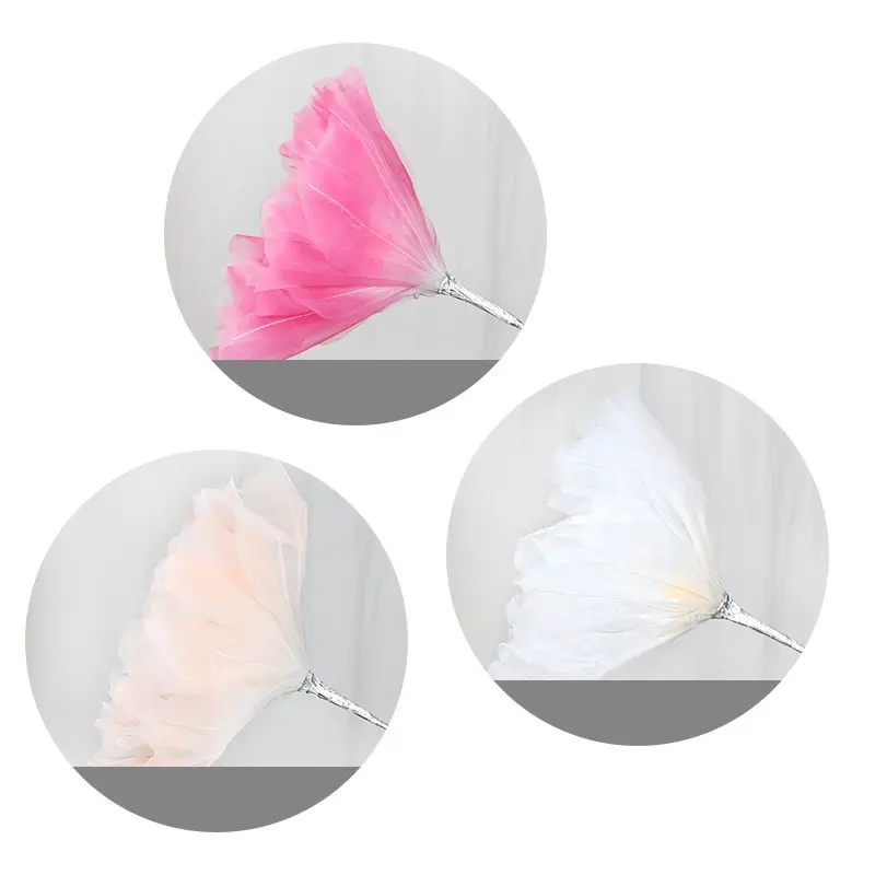Artificial realistic Silk Poppy Pink Large Flower Head Home Party Decoration Layered Fluffy Petals Floor Display Fake Flowers 