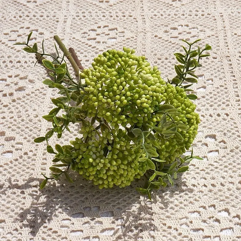 11 Inch Hydrangea and Oat Grapes Artificial Flower for Home Decor Wedding Photography Prop