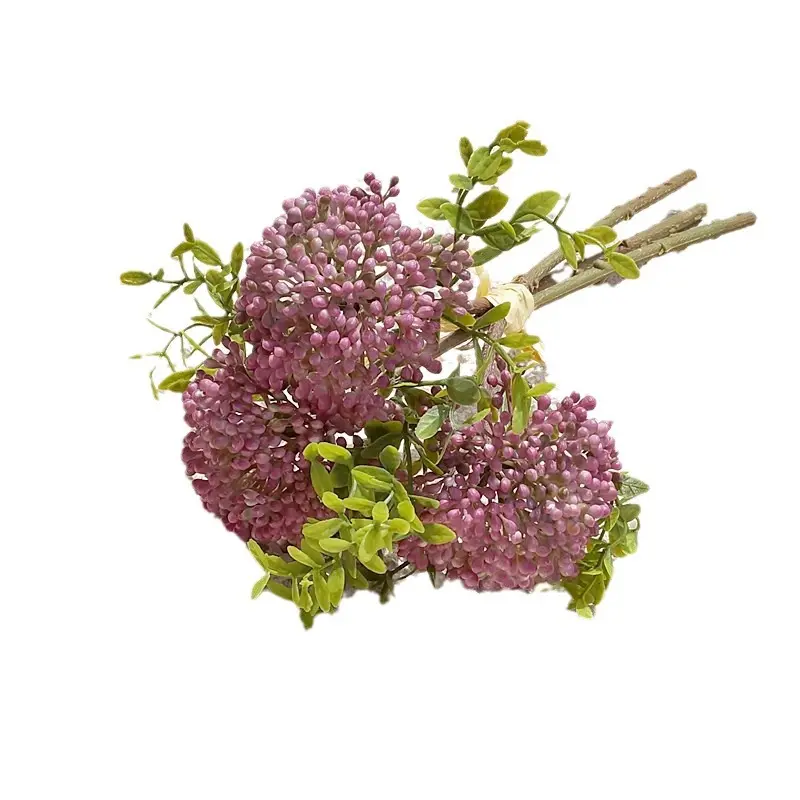 11 Inch Hydrangea and Oat Grapes Artificial Flower for Home Decor Wedding Photography Prop
