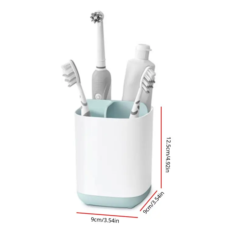 Toothbrush Holder Bathroom Multifunctional Compartment Draining Storage Rack Cosmetic Toiletries Organizing Storage Box
