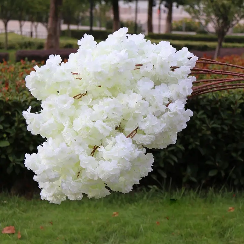Wedding arch decoration artificial flowers, silk hydrangeas, white branches, cherry blossoms, home decoration, 140 heads, 50 -60