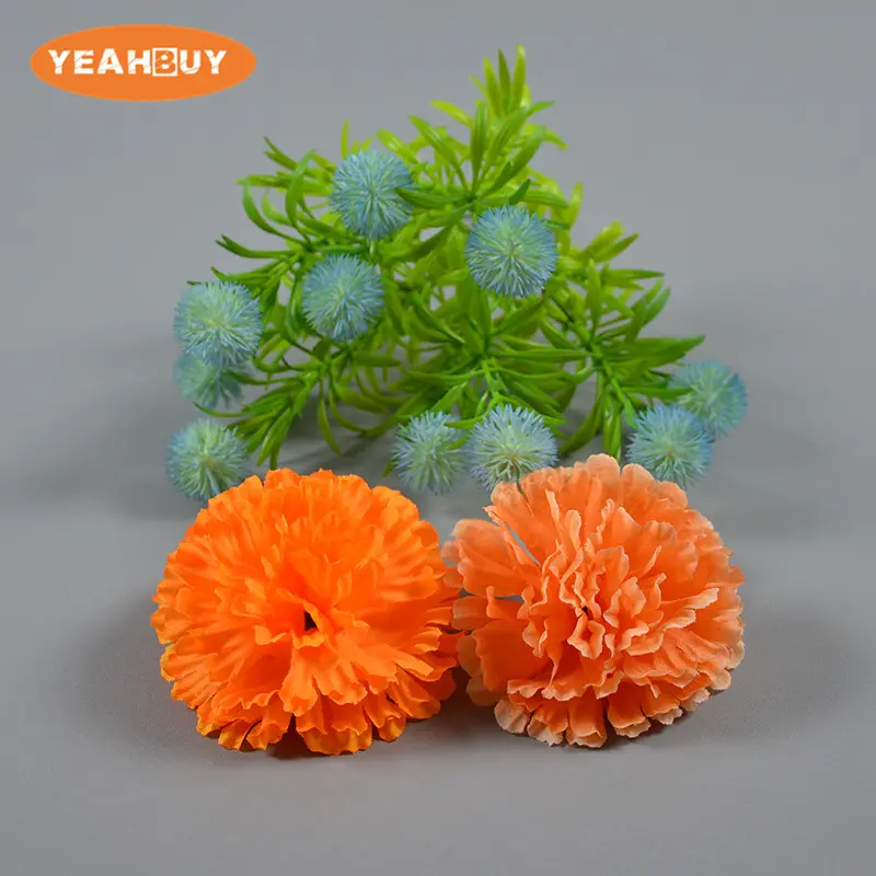 12pcs16color 9cm Artificial Simulation Fake Silk Carnation Flower Heads For Mother's Day DIY Hat Headware Garden Decorative