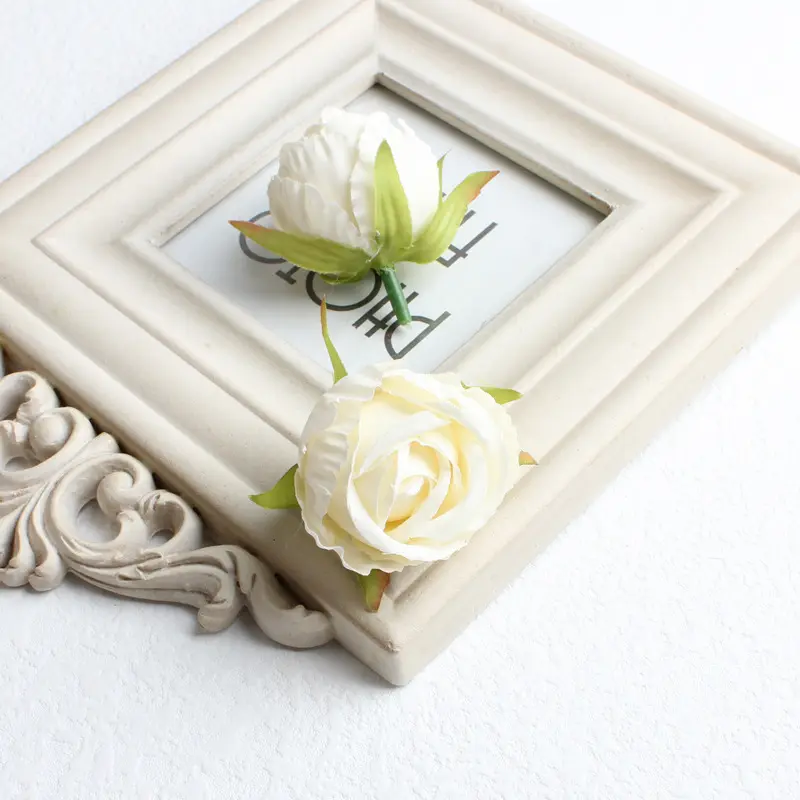 50pc 4cm 15Colors Artificial Silk Tea Rose Bud Flower Heads For DIY Wedding Bouquet Wall Event Party Garland headware Decorative