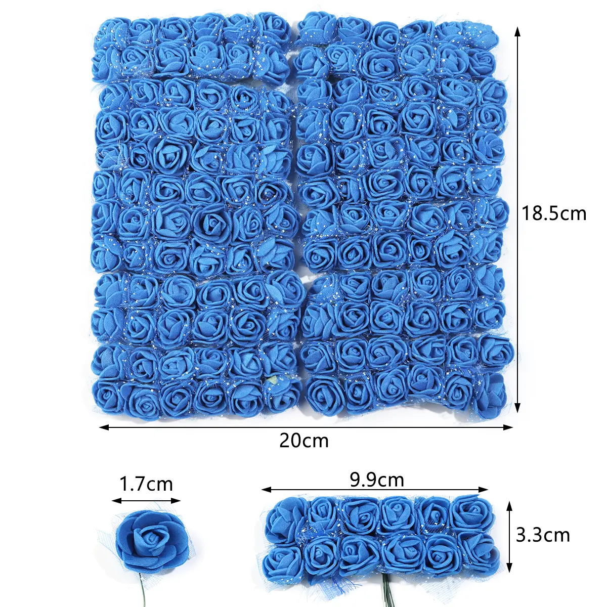 144pcs 1.7cm Mini Lace PE Rose Foam Flower Heads Bouquet for Wedding Home Decoration Scrapbooking DIY Wreath Artificia Flowers ﻿