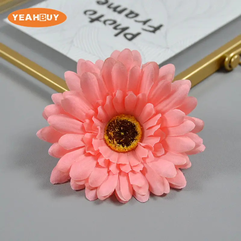 5PCS 10CM Artificial Silk Gerbera Flower Heads Ghrysanthemum Daisy Fo DIY Hair Accessory Wedding Home Garden Bouquet Decoratiive