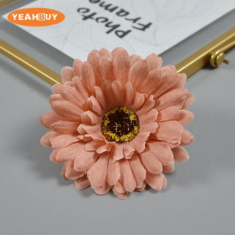 5PCS 10CM Artificial Silk Gerbera Flower Heads Ghrysanthemum Daisy Fo DIY Hair Accessory Wedding Home Garden Bouquet Decoratiive