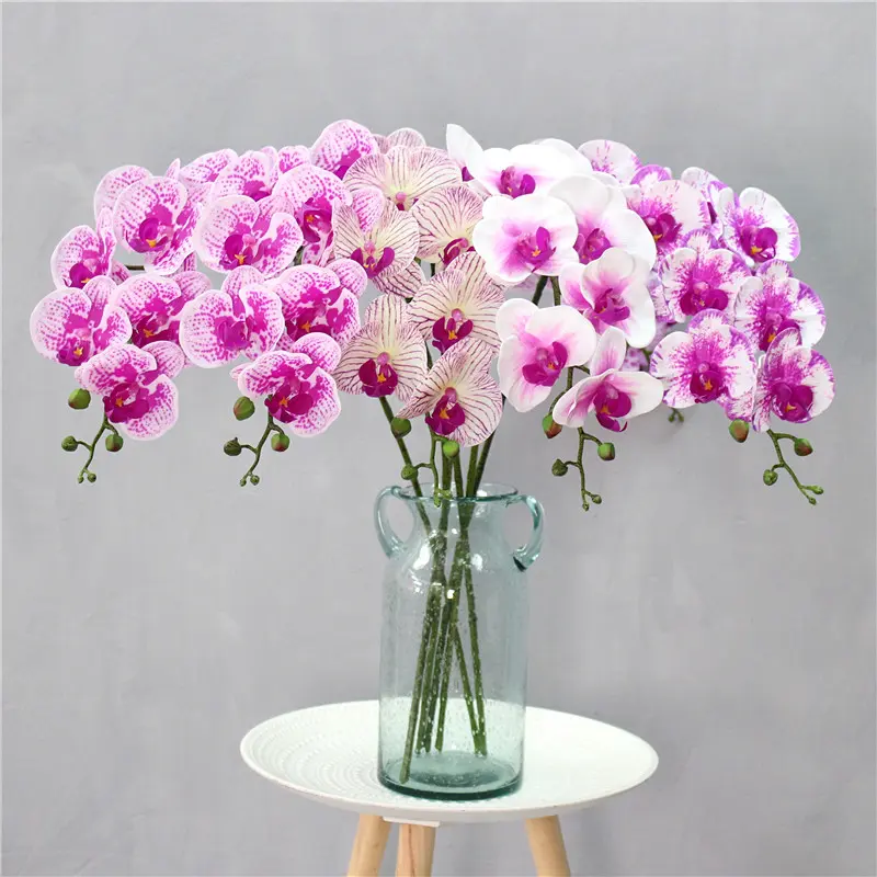 95 cm 9 heads artificial flower real touch latex butterfly orchid decor office home Christmas wedding PU florals artificials pot