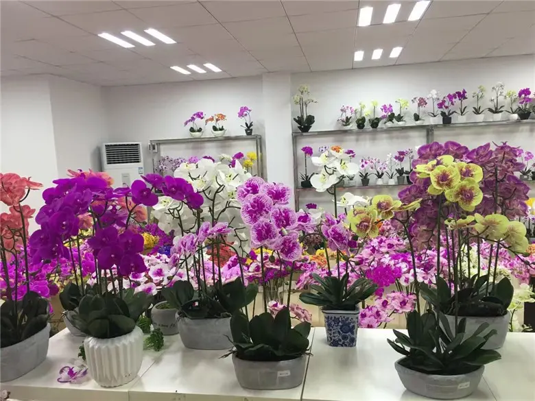 95 cm 9 heads artificial flower real touch latex butterfly orchid decor office home Christmas wedding PU florals artificials pot