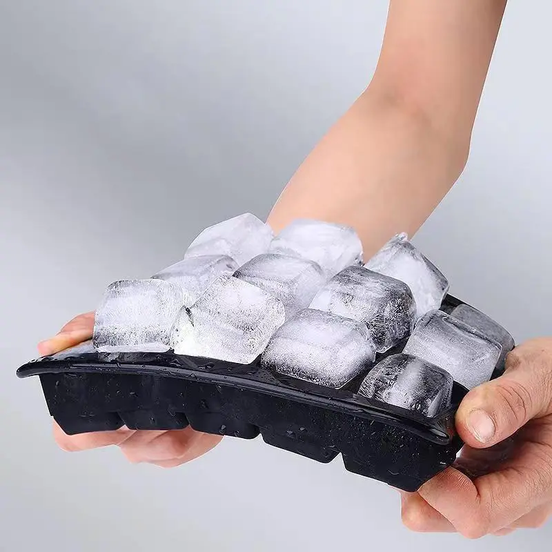 15 Square Ice Compartment Large Ice Cube Mold Silicone Easy Release Home Made Ice Diy Summer Drink Tools