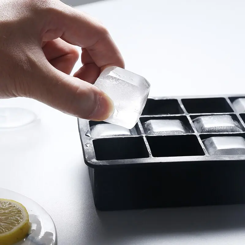 15 Square Ice Compartment Large Ice Cube Mold Silicone Easy Release Home Made Ice Diy Summer Drink Tools